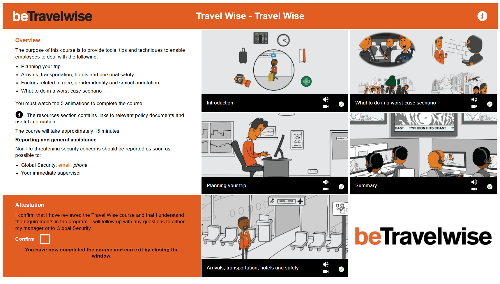 15-Min Travel Safety Course